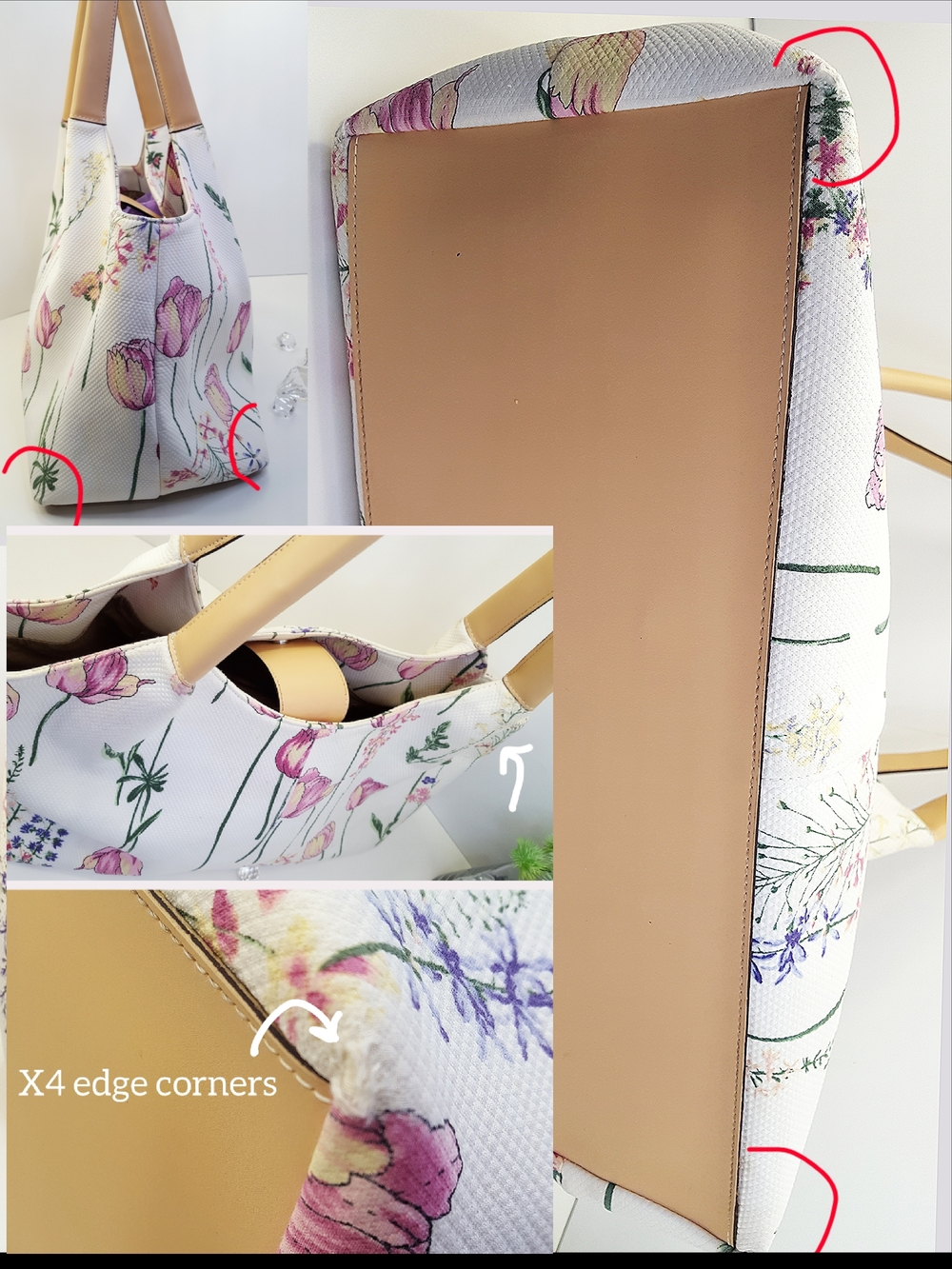 🔖Ann Taylor LOFT⚡🌺Multicolor Canvas Floral Shoulder Bag/Satchel Bag - Picture 11 of 11